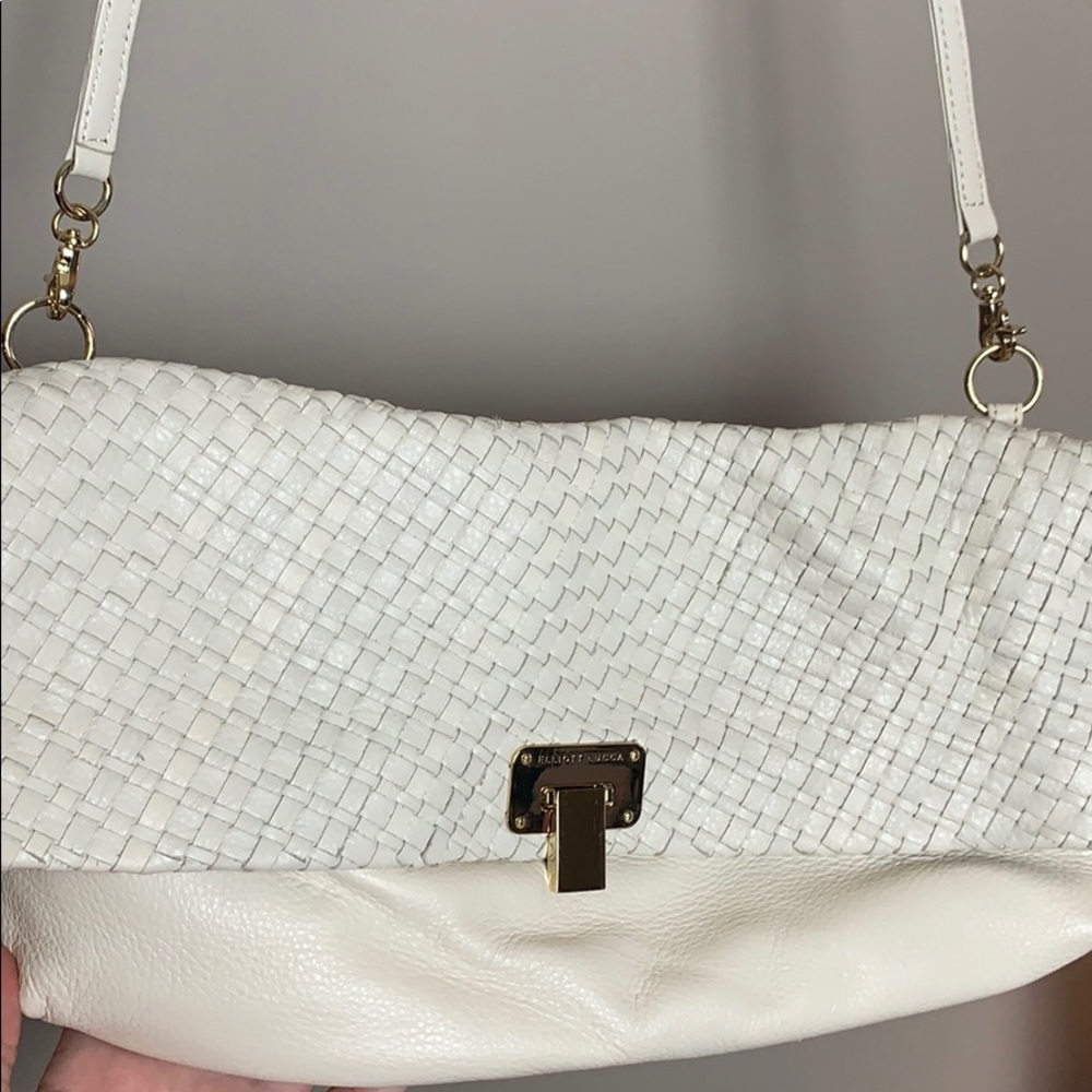 Elliott Luca Cream and Gold Weave Bag 👜